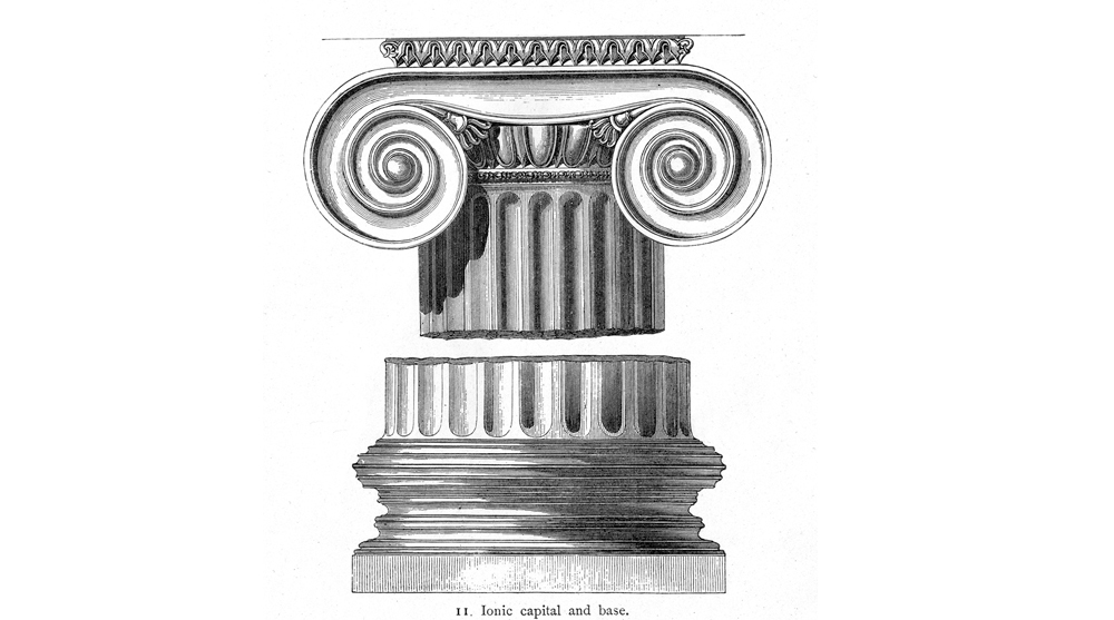 ionic order column capitals volutes greek architecture